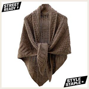 Triangle Knotted Shawl Wrap, 100% Acrylic, Versatile Scarf Cape for Women